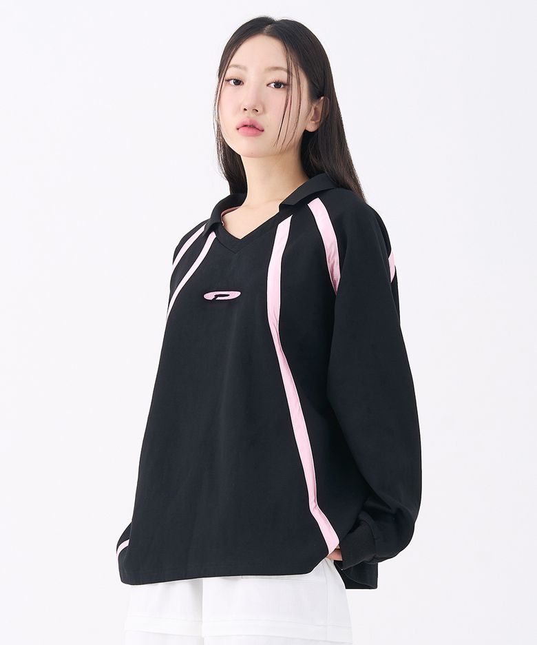 Glossy Lined Football Long sleeve Black