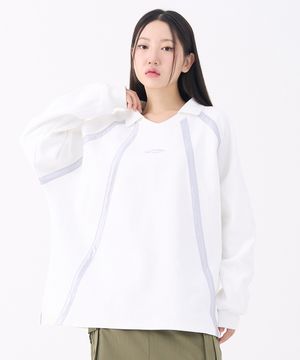 Glossy Lined Football Long sleeve White