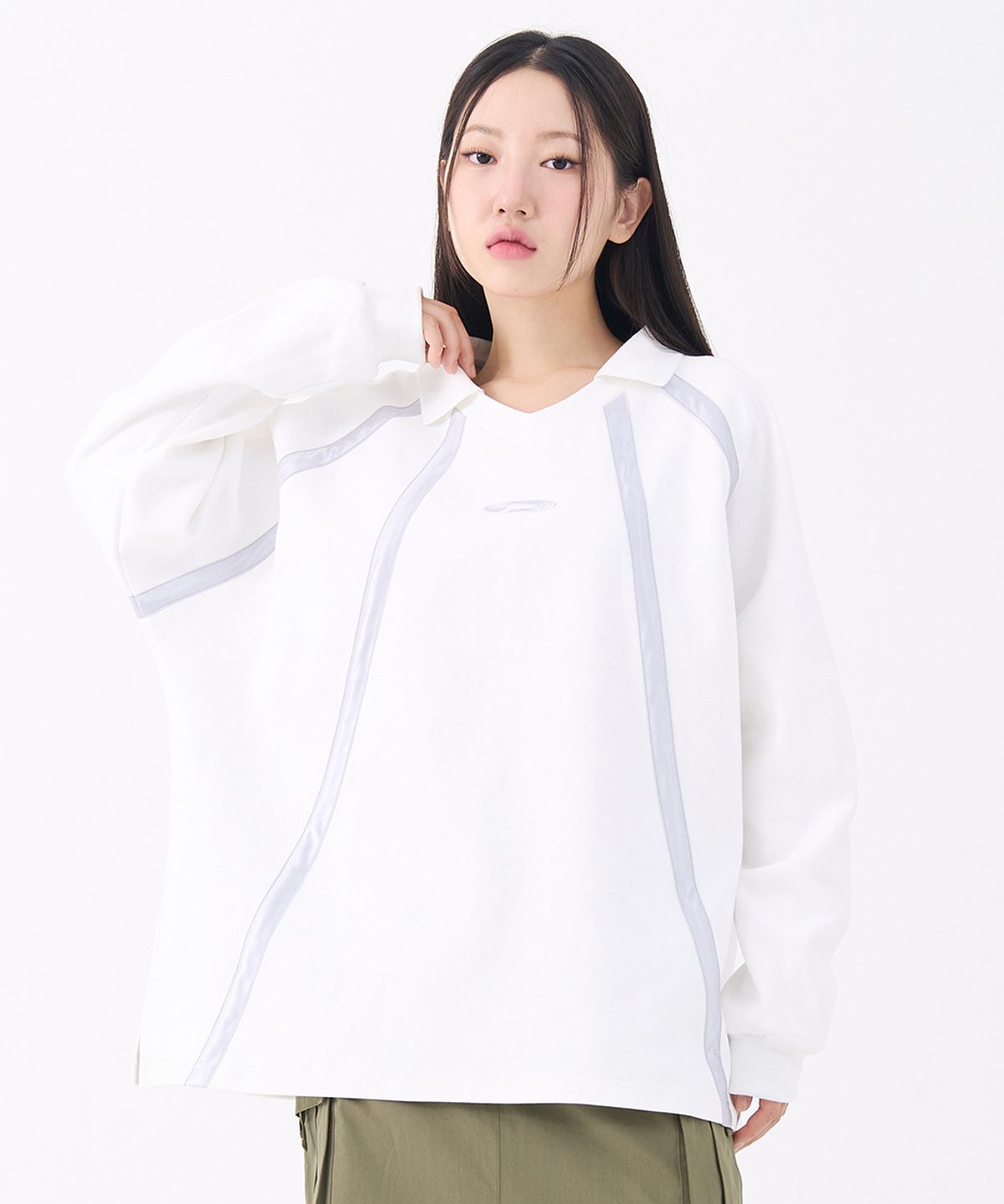 에프디알(FDR) Glossy Lined Football Long sleeve White