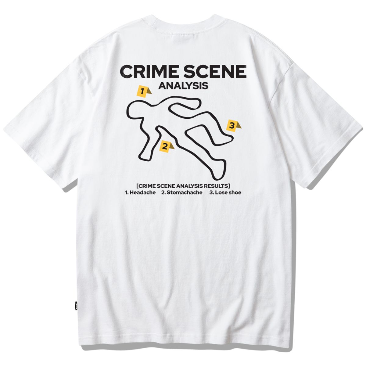 스플래시코드(SPLASHCODE) 반팔 티셔츠 화이트 - 크라임 씬(Crime Scene)