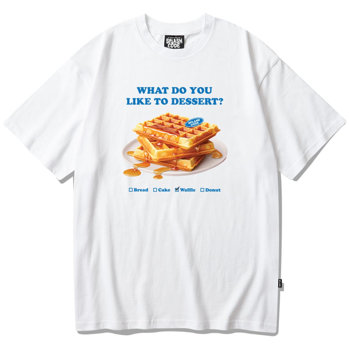 스플래시코드(SPLASHCODE) 반팔 티셔츠 화이트 - 디저트 와플(Dessert Waffle)