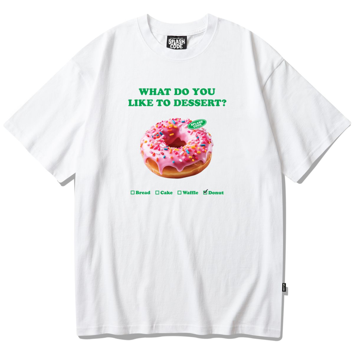스플래시코드(SPLASHCODE) 반팔 티셔츠 화이트 - 디저트 도넛(Dessert Donut)