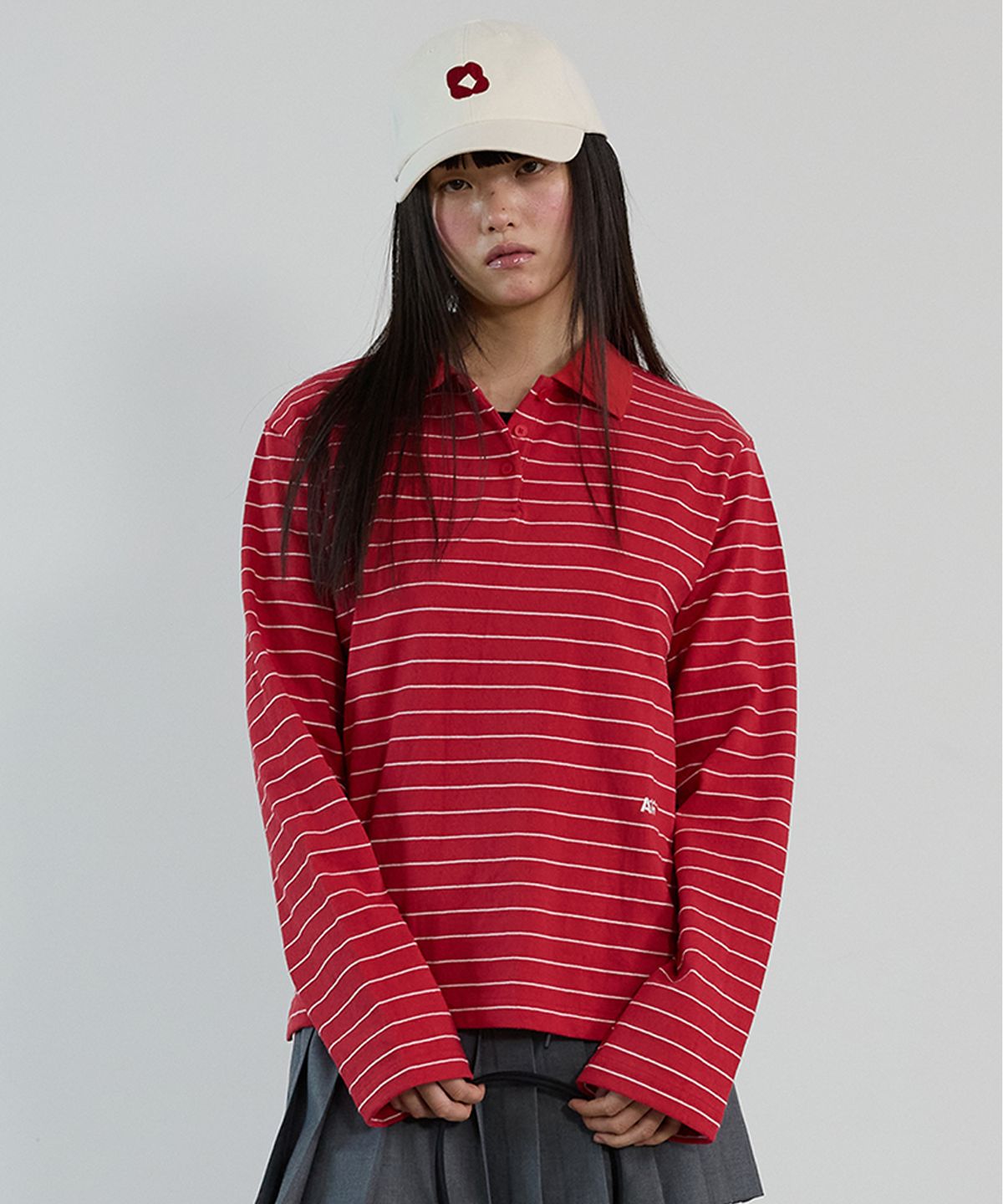 아밤홈(AVAM HOME) Rugby Stripe Collar T-shirt Red