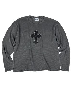 Classic Cross Pigment Oversized Knit ((Charcoal))