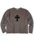 Classic Cross Pigment Oversized Knit ((Brown))