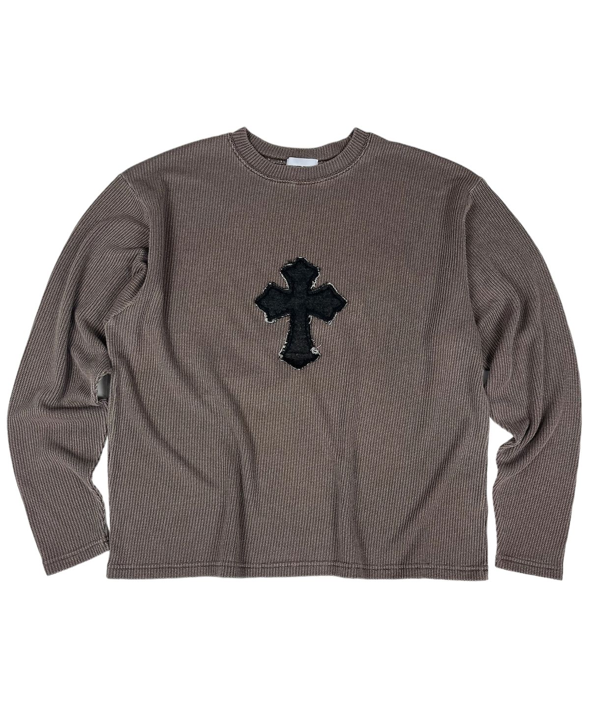 스케이터락(SK8ER ROCK) Classic Cross Pigment Oversized Knit ((Brown))