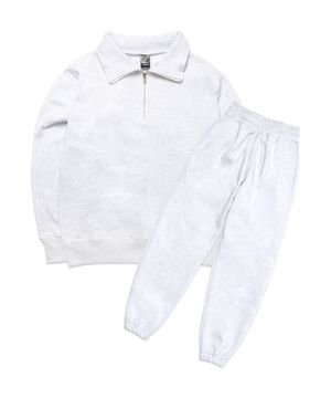 [세트] 베이직 스웨트 하프집업 조거 스웨트팬츠 셋업