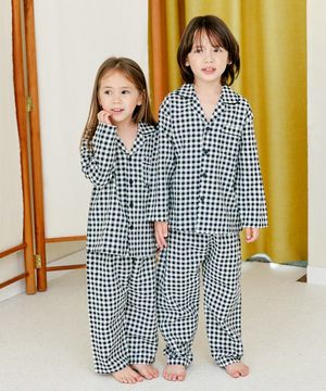 098 잔체크 긴소매 파자마세트