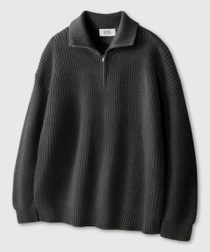 오버핏 볼륨 워셔블 하프집업 하찌 니트_6COLOR