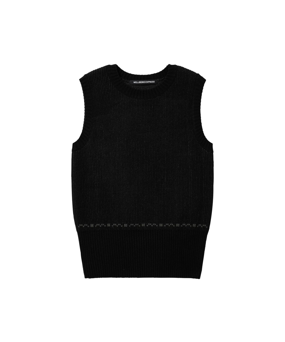 웰빙익스프레스(WELLBEING EXPRESS) Jacquard Knit Vest Black