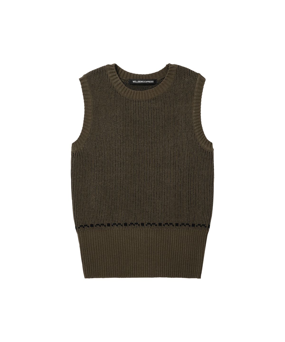웰빙익스프레스(WELLBEING EXPRESS) Jacquard Knit Vest Brown