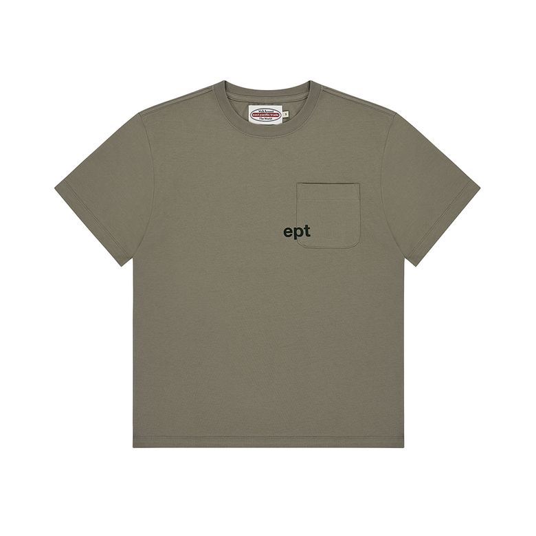 VELVET POCKET T-SHIRT (KHAKI)