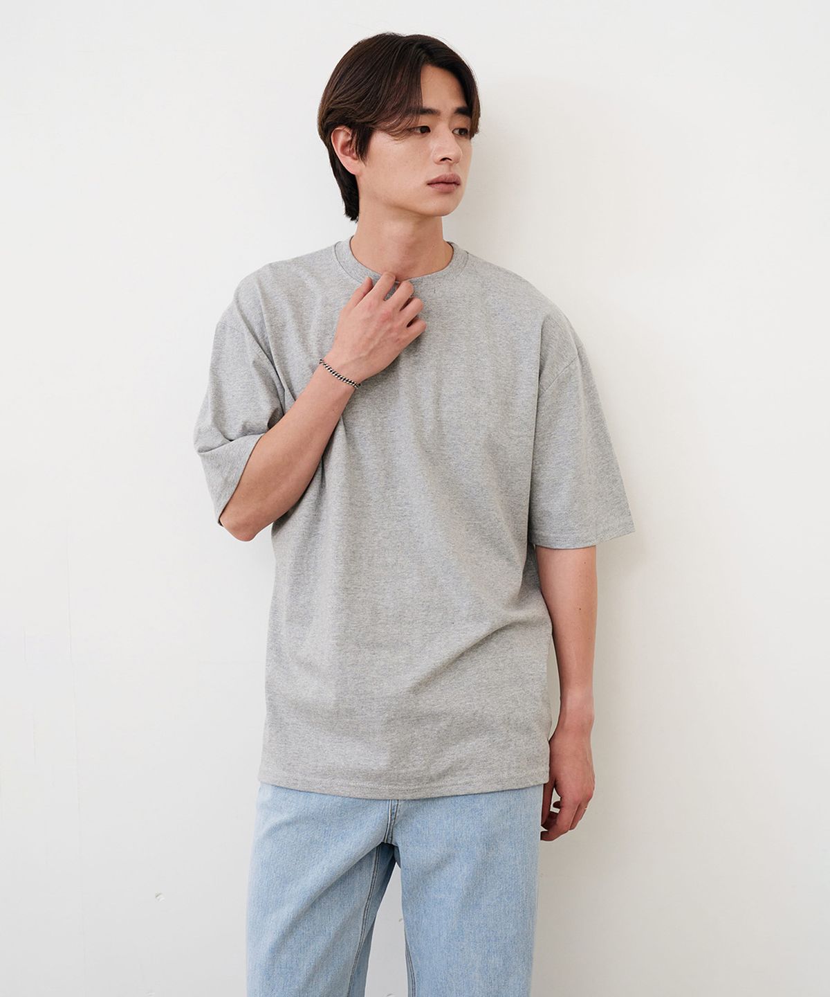 크레드먼스(CREEDMENS) 베이직 무지 오버 반팔티 (Gray)