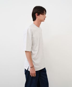 베이직 무지 오버 반팔티 (White Melange)