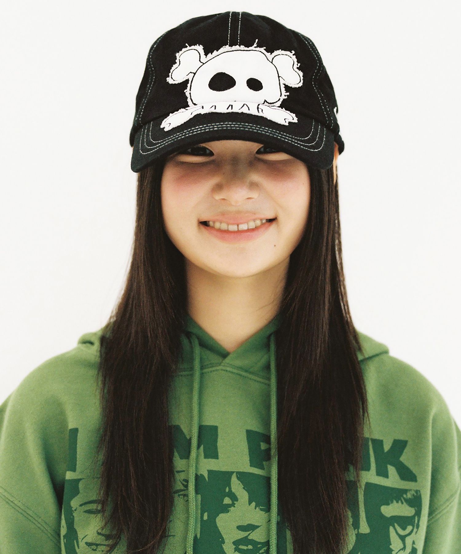 MUSINSA公式 | WEBHOUSE カワイ スカル ダメージ キャップ - ブラック