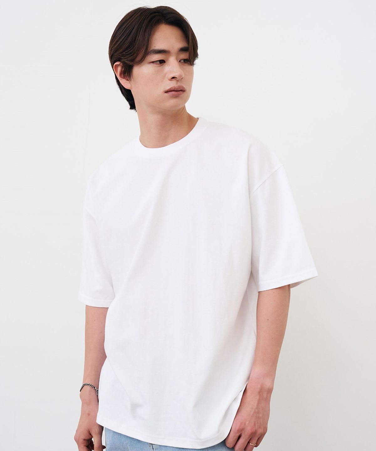 크레드먼스(CREEDMENS) 고밀도 무지 오버 반팔티 (White)