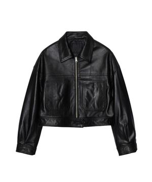 램스킨 우먼즈 포켓 자켓 [BK]