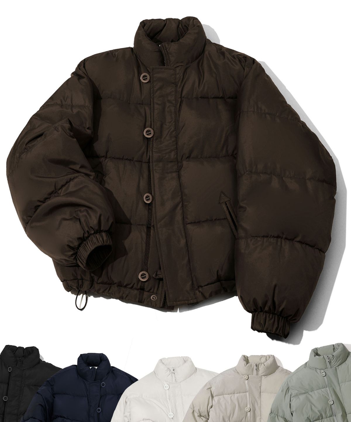 세컨모놀로그(SECONDMONO) Double Adjust Button Short Padded Jumper 6 color_SEJP005