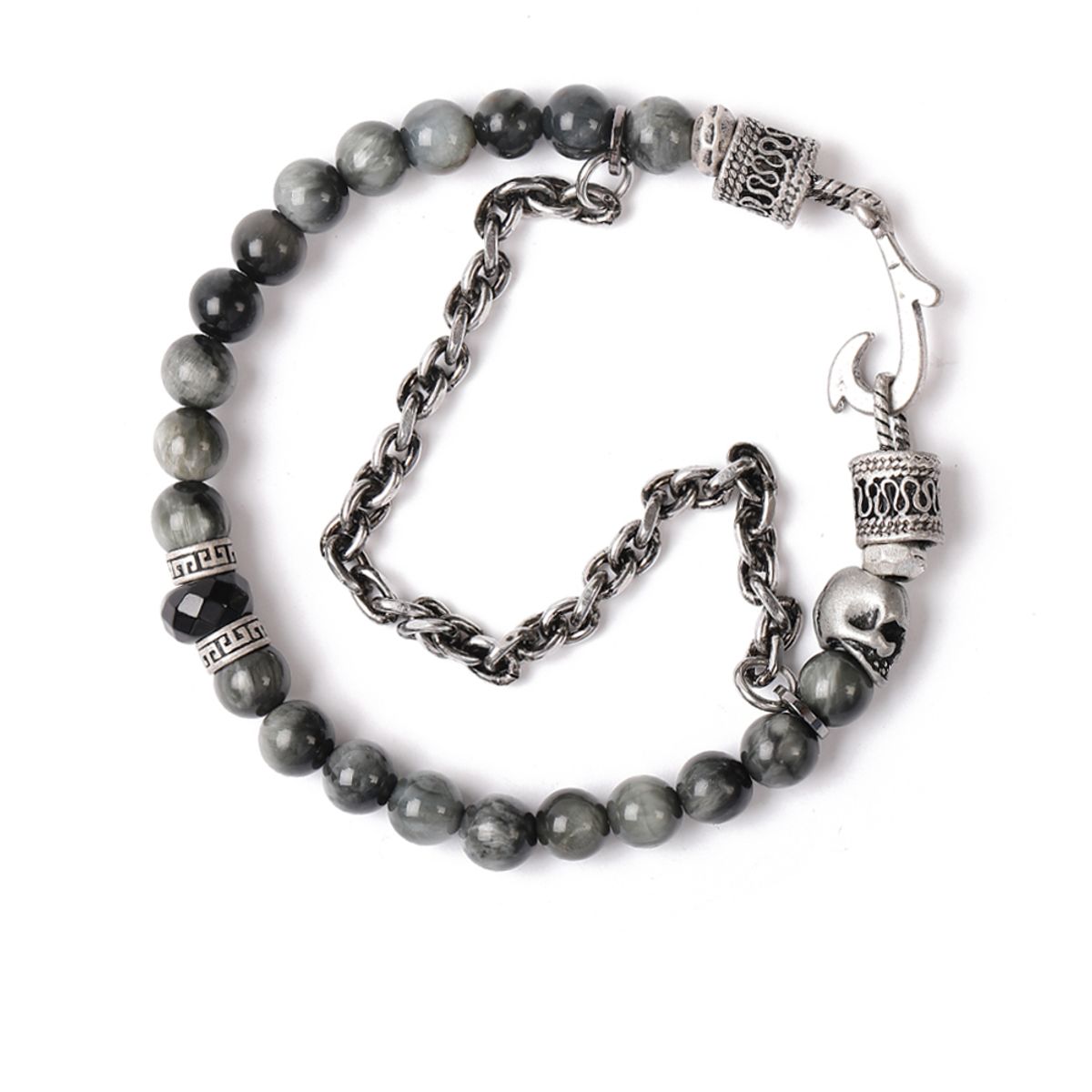 쿠콥(QOOCOBB) 이글아이 스컬 포인트 체인 원석팔찌 Gemstone Chain-16