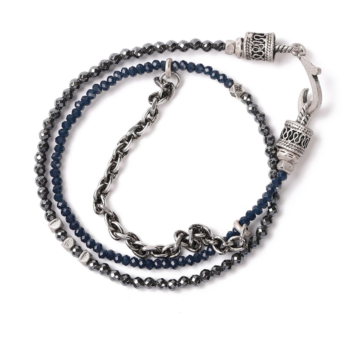 쿠콥(QOOCOBB) 헤마타이트&크리스탈 트리플 스트랩 체인 원석 팔찌Gemstone Chain-17