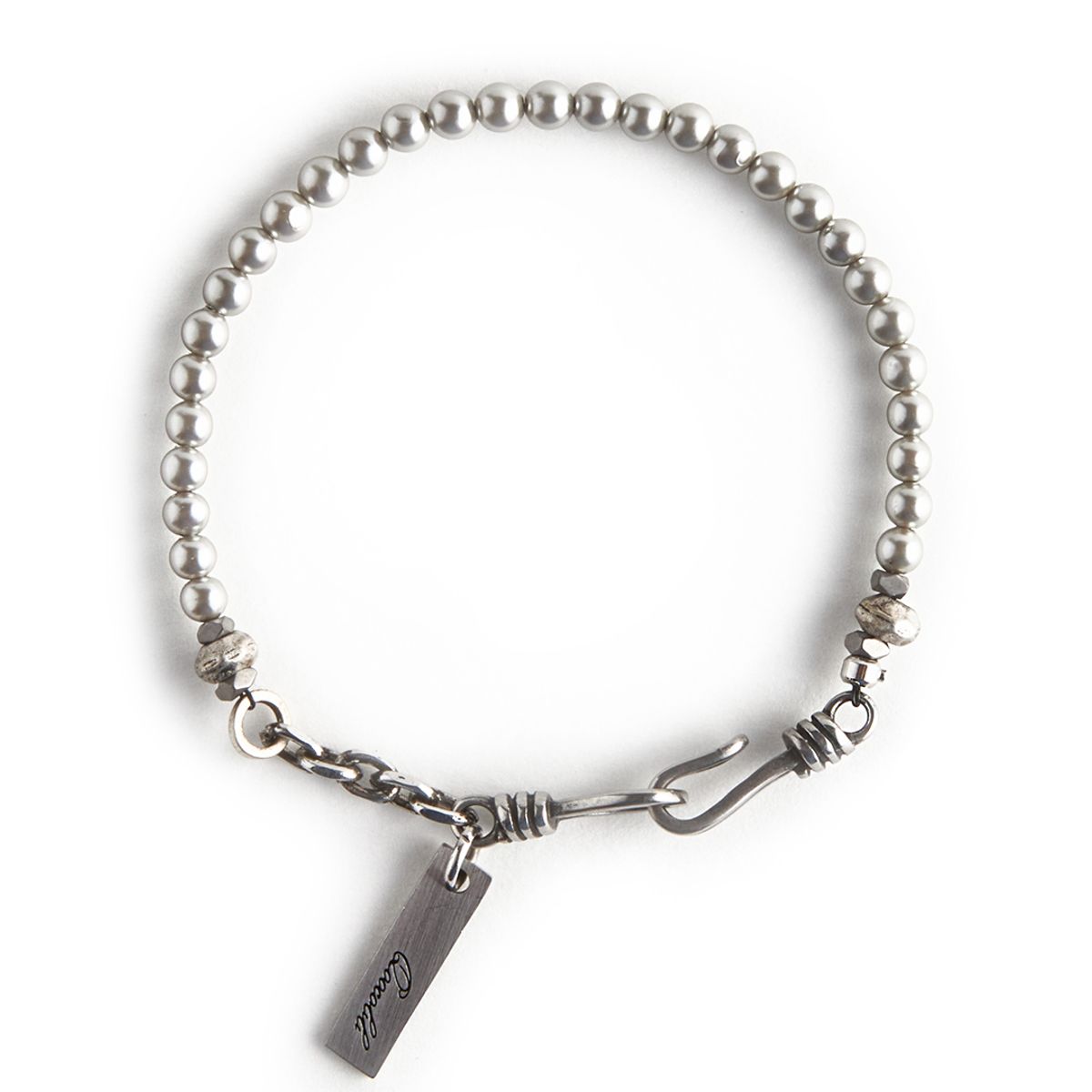 쿠콥(QOOCOBB) 매트 실버 담수 진주 팔찌Unfreedic Bracelet-17