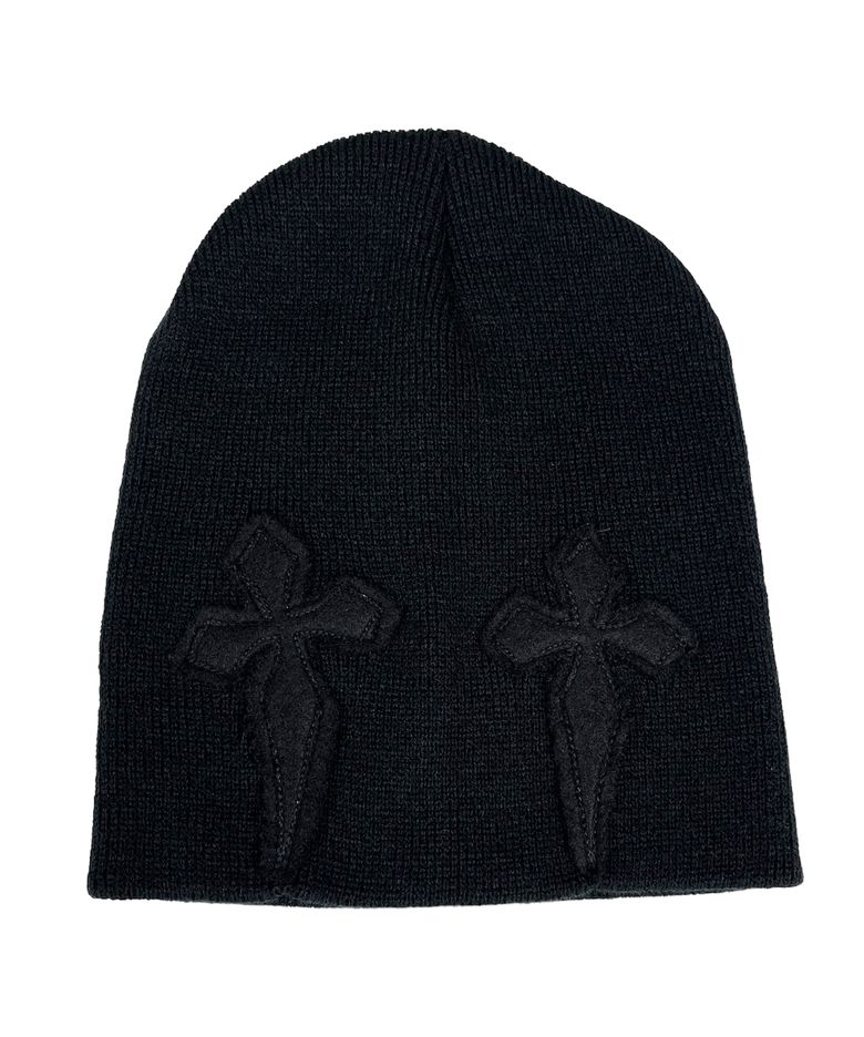 Gothic Cross Beanie ((black*napping terry)