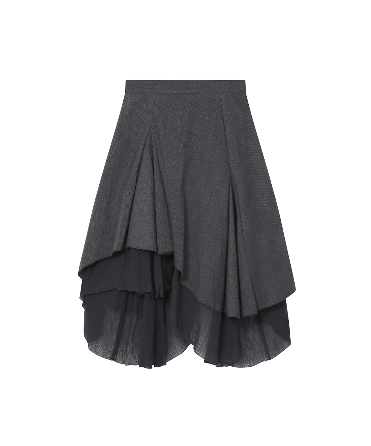 미세키서울(MISEKI SEOUL) Unbalanced layered skirt CHARCOAL