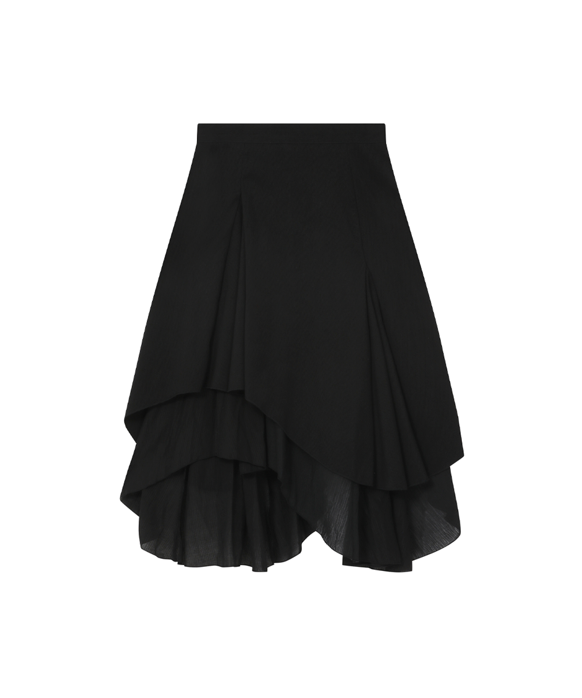 미세키서울(MISEKI SEOUL) Unbalanced layered skirt BLACK