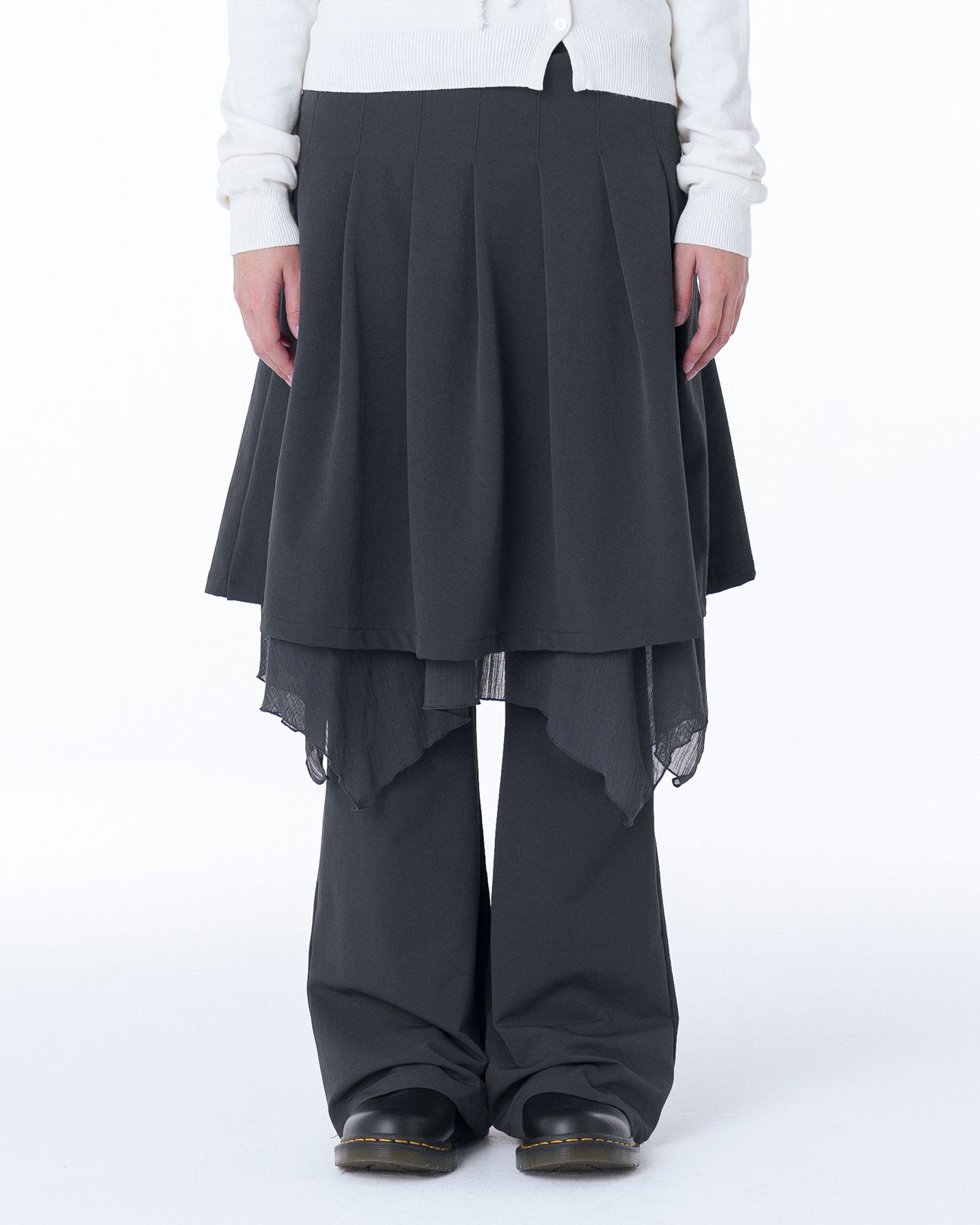 ◆MISEKI SEOUL◆ Draped midi skirt pants SET BLACK MSK251PT0 MUSINSA | MISEKI SEOUL Draped chiton midi skirt pants SET