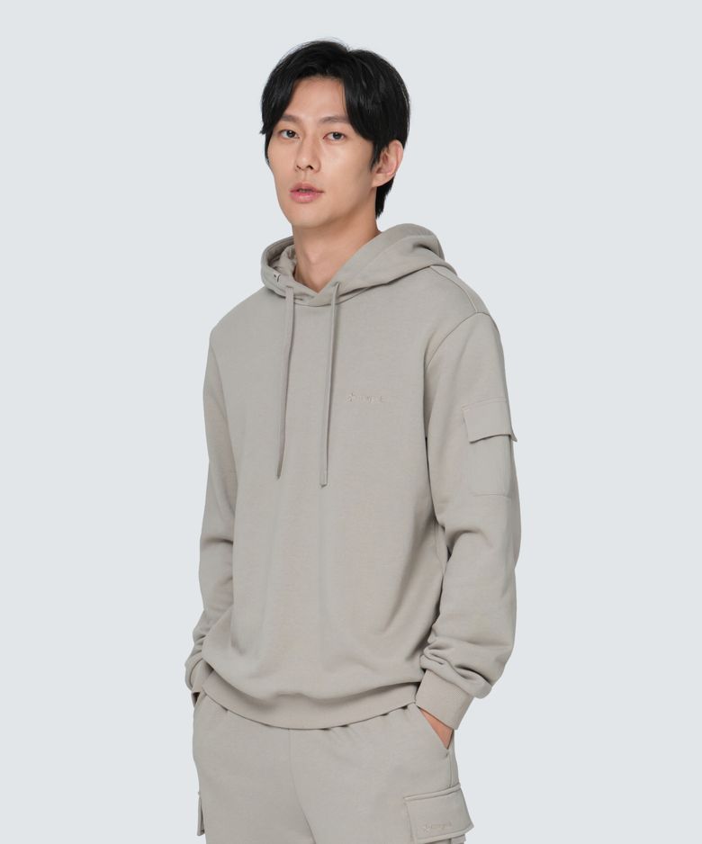 랜드 포켓 후드 티셔츠 (S24FMFHD60) Fog Gray
