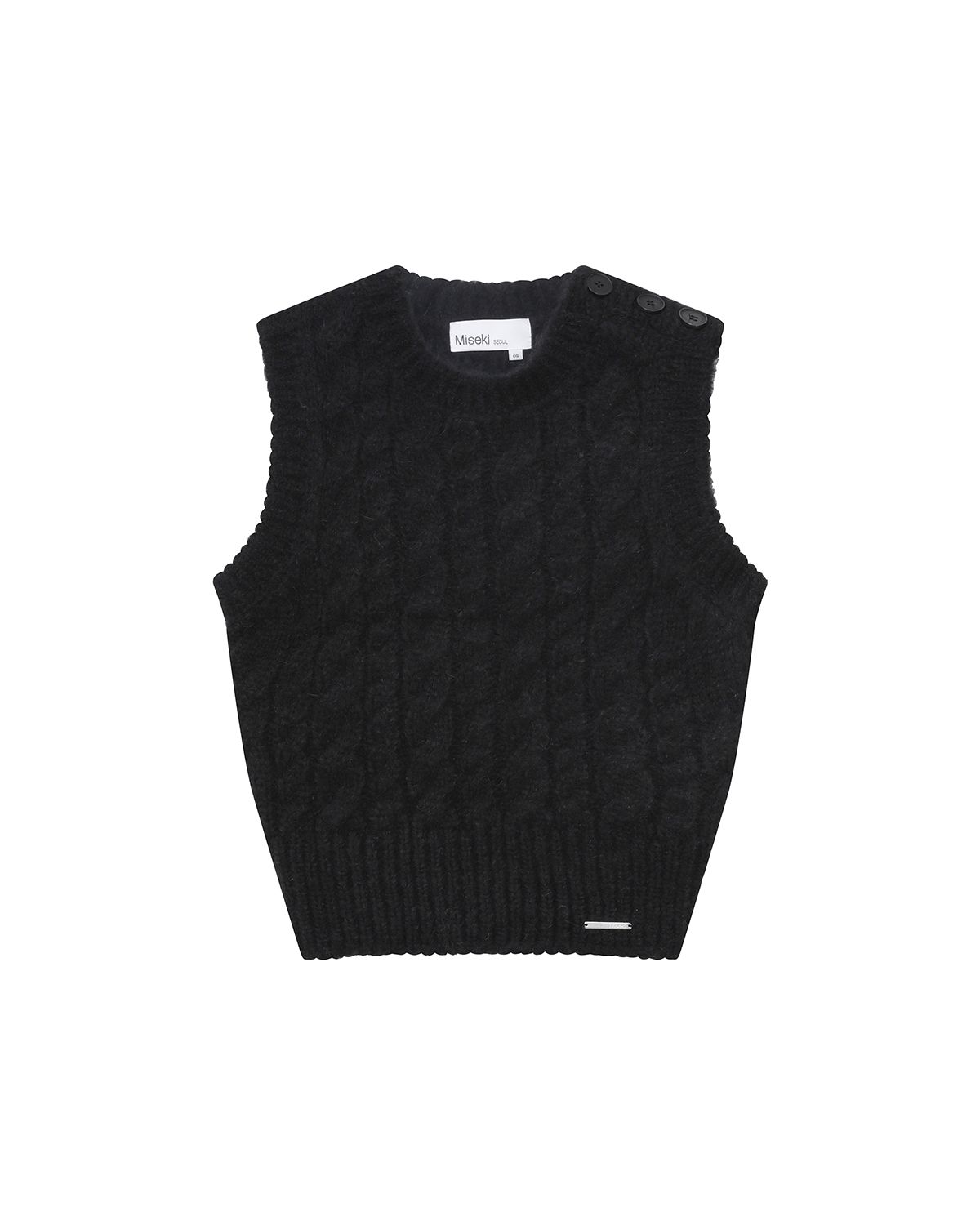 미세키서울(MISEKI SEOUL) Cable knit vest BLACK