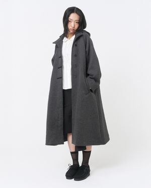 Hoodie long duffle Coat CHARCOAL