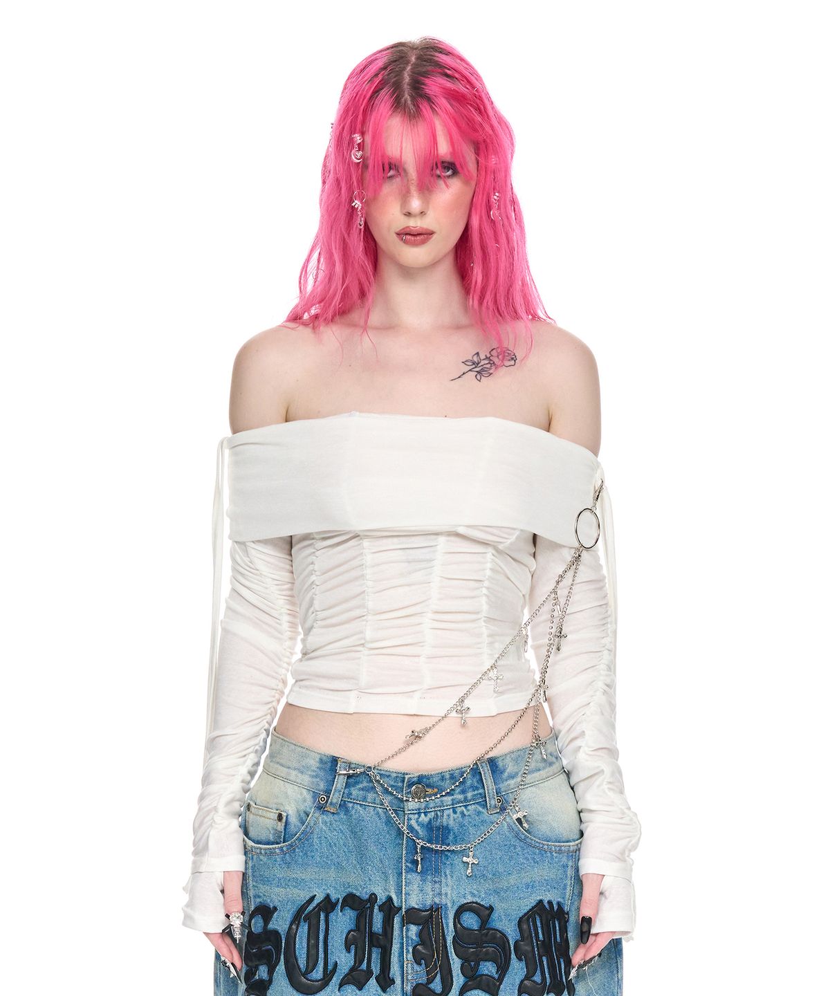 스키즘 인듀싱(SCHISM INDUCING) TOO GATHERED TOP BEIGE
