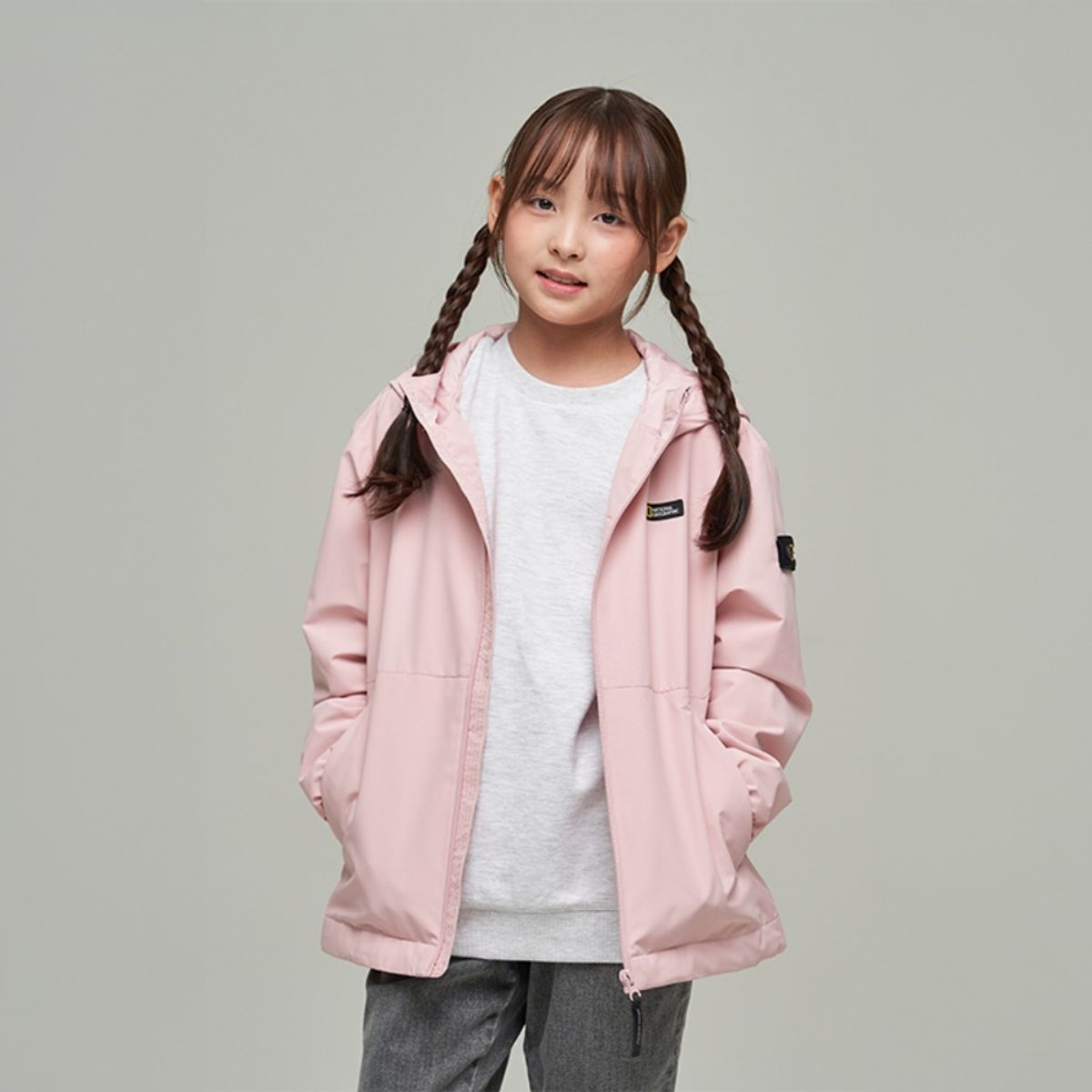 내셔널지오그래픽 키즈(NATIONAL GEOGRAPHIC KIDS) K243UJP910 베이직 점퍼 ASHPINK