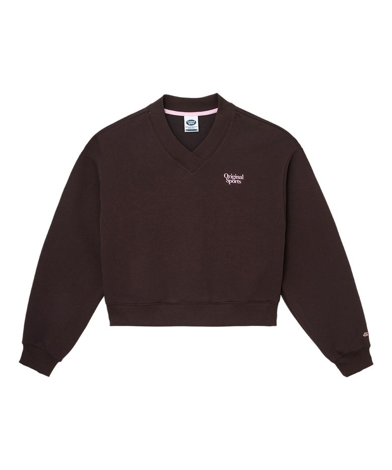 W V NECK SWEAT SHIRT BRON