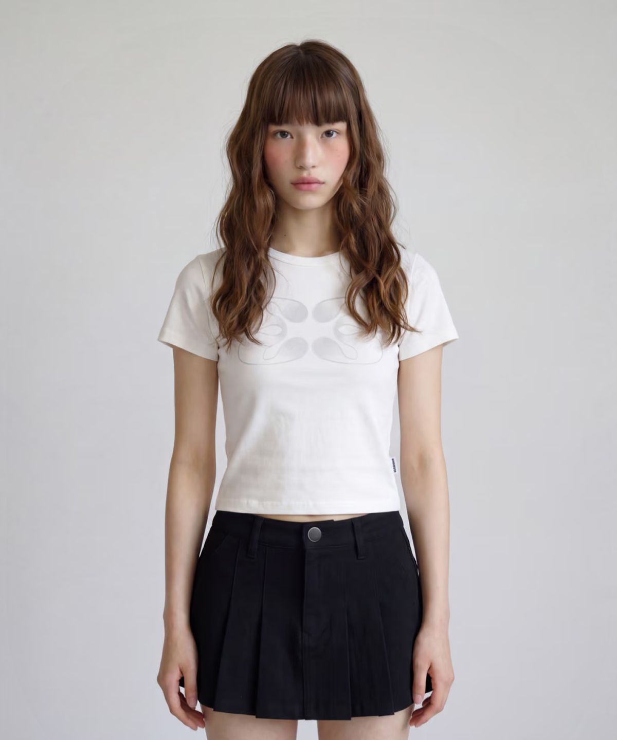 키시닝(KISYNING) Essential Symbol Sleeve Top (White)
