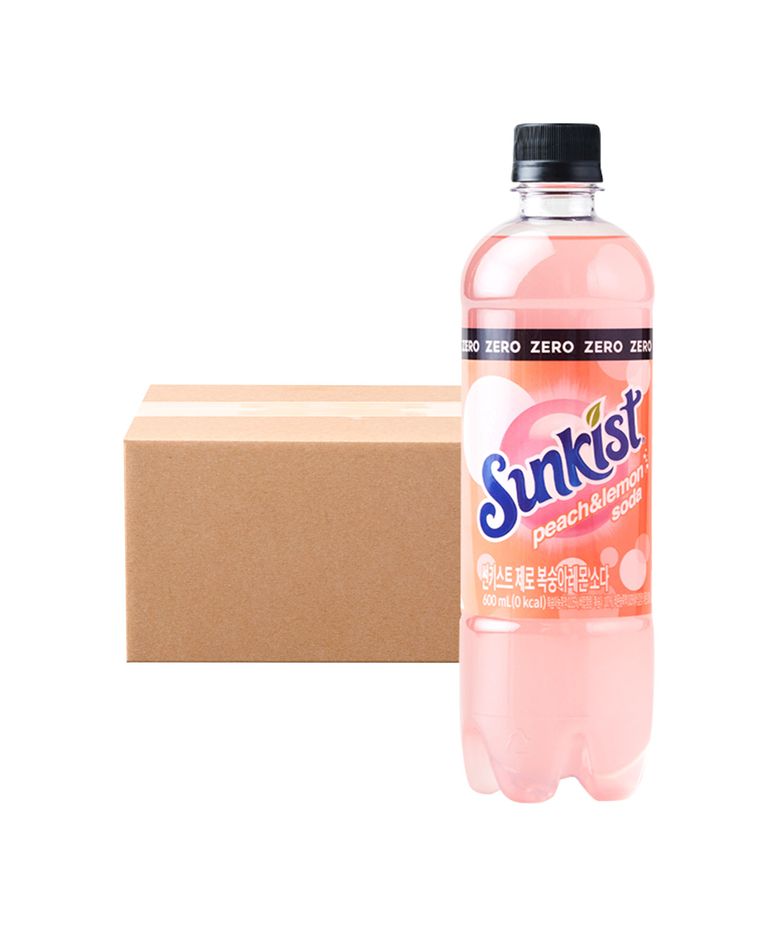 썬키스트 제로 복숭아레몬 소다 600ml 24입