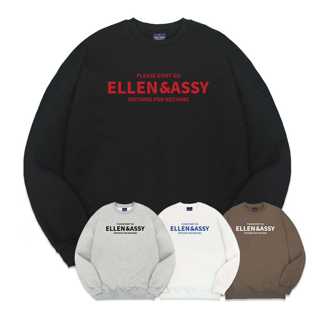 엘런아시(ELLENASSY) Nothing 오버핏 맨투맨