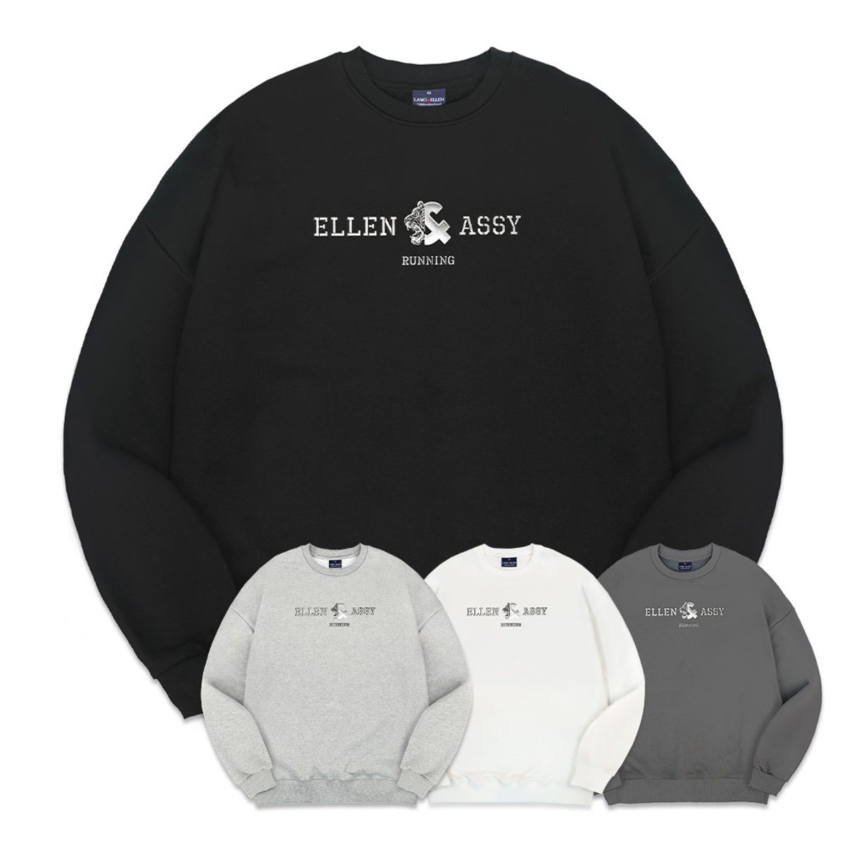 엘런아시(ELLENASSY) 러닝타이거 오버핏 맨투맨