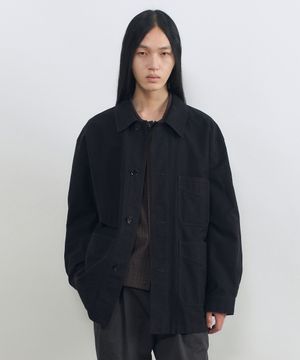 백사틴 프렌치 워크 자켓 BLACK