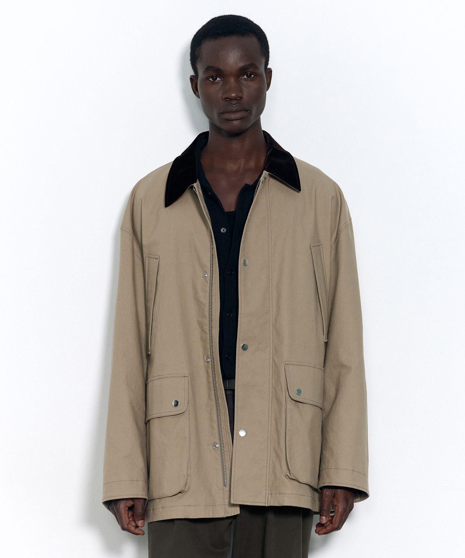 [INSILENCE] Duck Canvas Chore Jacket /追跡付 MUSINSA | INSILENCE Duck Canvas Chore Jacket FADED BLACK