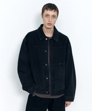 TYPE-1 데님 자켓 WASHED BLACK