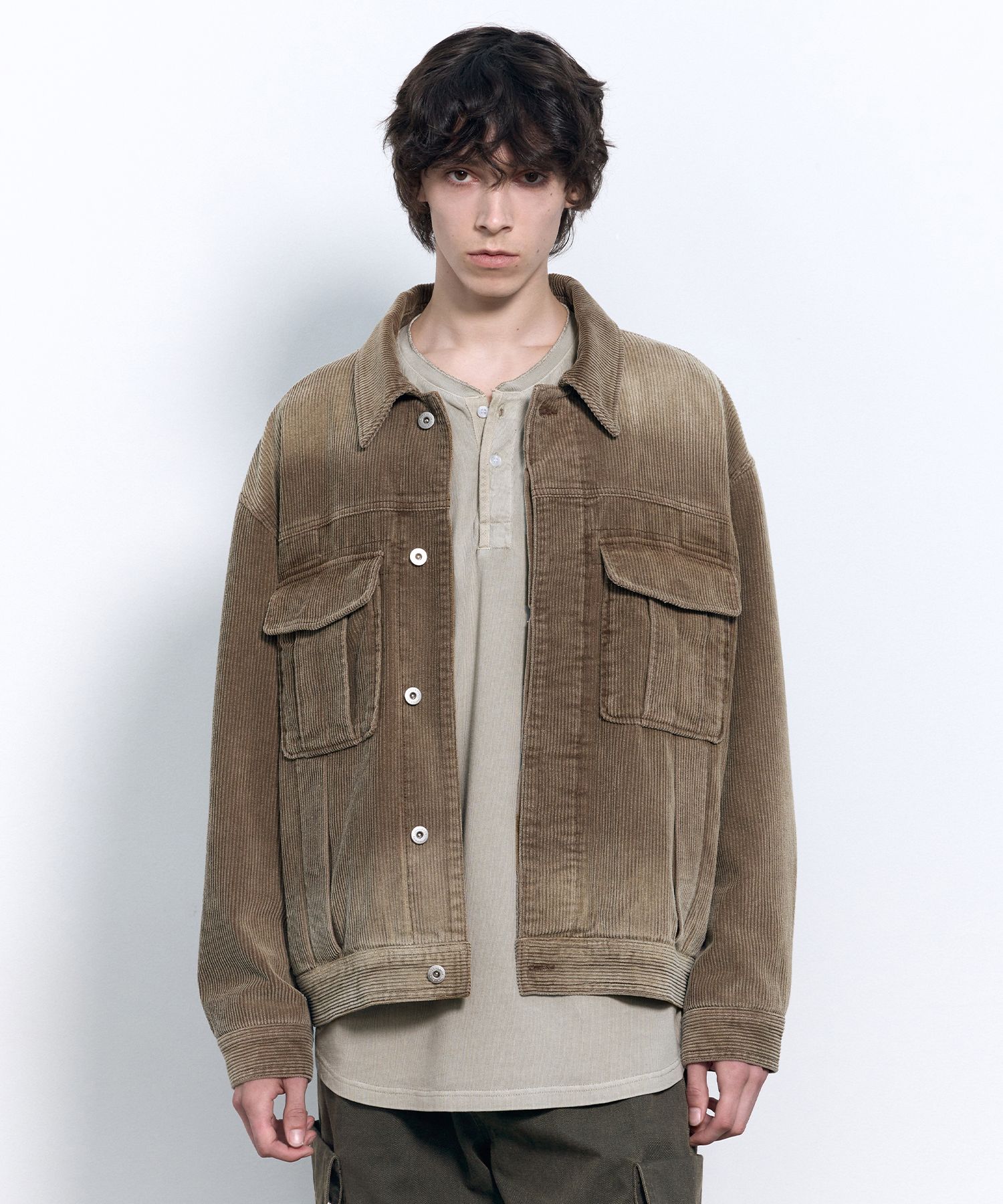 MUSINSA | INSILENCE Brushed Corduroy Jacket FADED BROWN