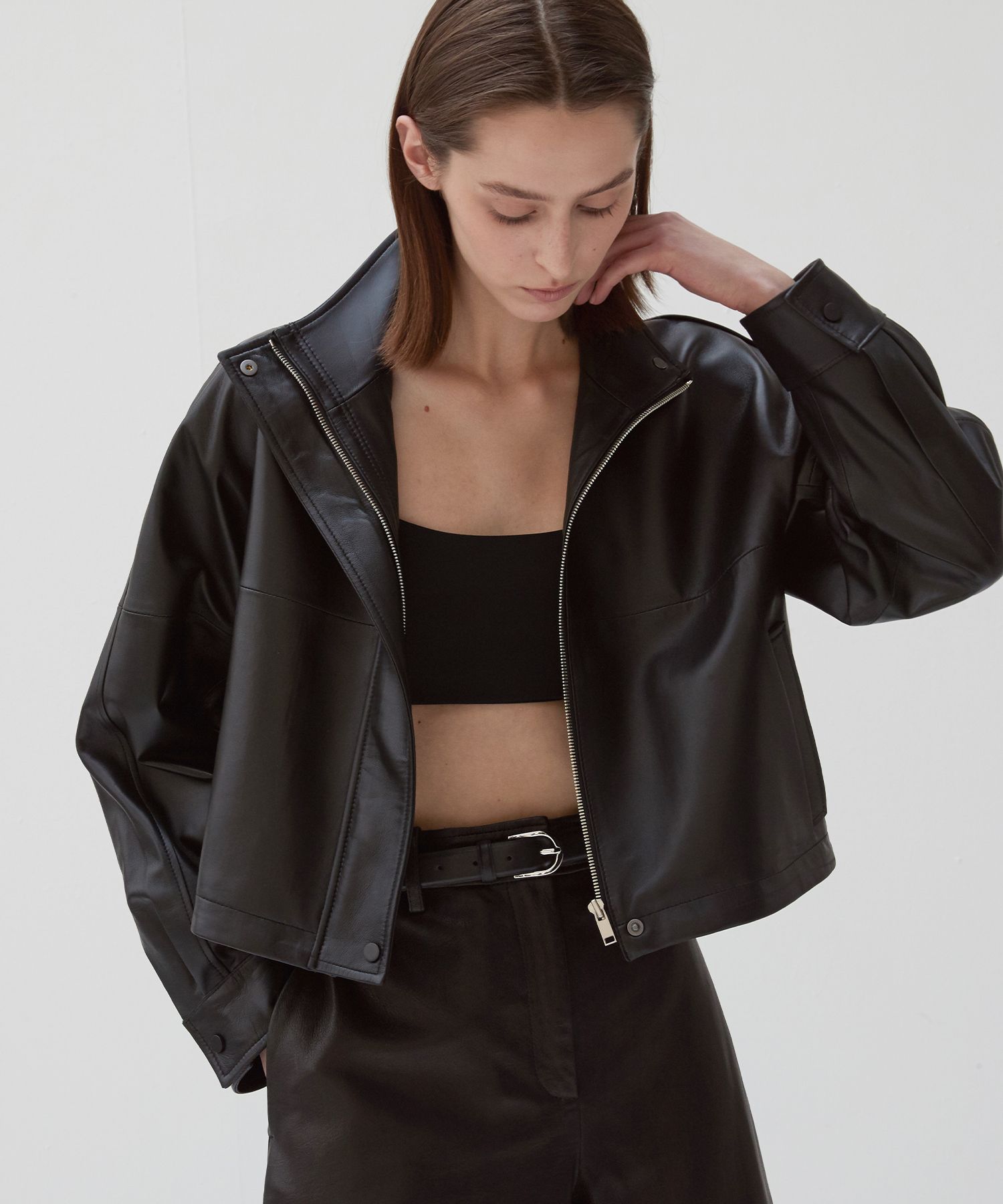 ジャケット・アウター SUPERSUB Leather Jumper musinsa MUSINSA公式 | SUPERSUB Vintage Track Biker Leather Jumper