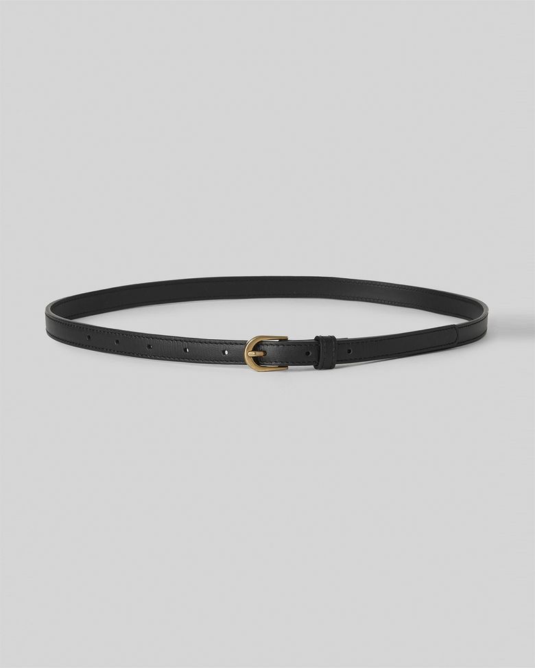 Slim leather belt_Black