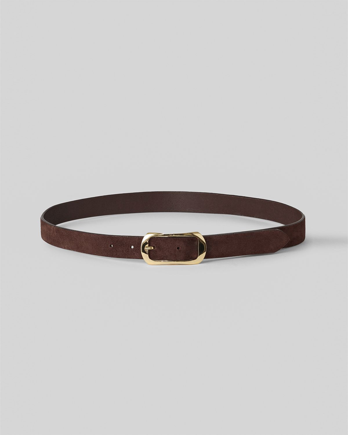 베르데마르(VERDEMAR) Suede Rounded leather belt_Camel