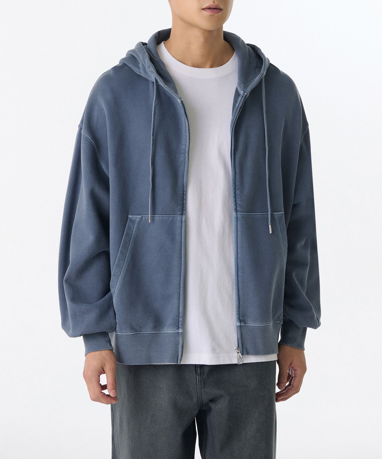 Pigment Oversized Hooded Sweatshirt [Dusty Blue]