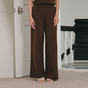 골지셋업 소프트 밴딩팬츠-브라운