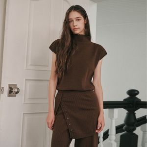 골지셋업 소프트 멀티탑-브라운