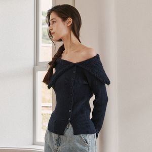 믹스언발 오프 가디건-네이비